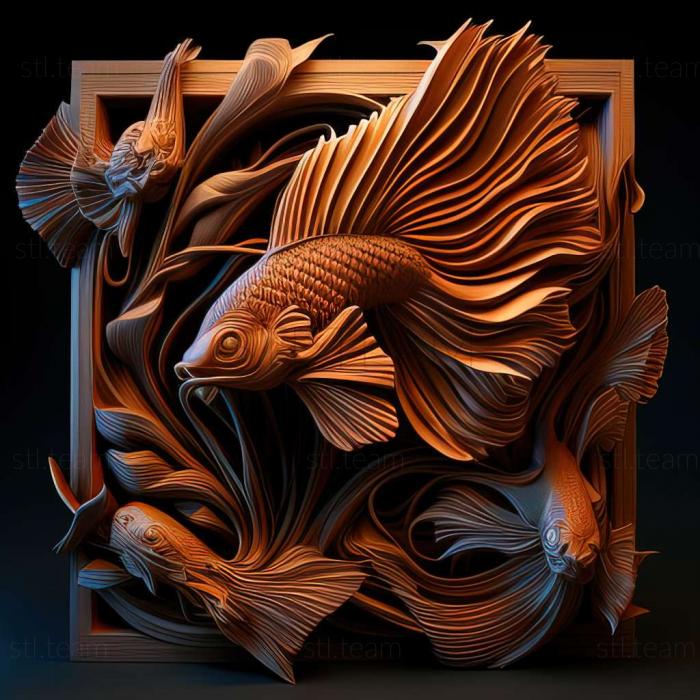 Poster fighting fish fish